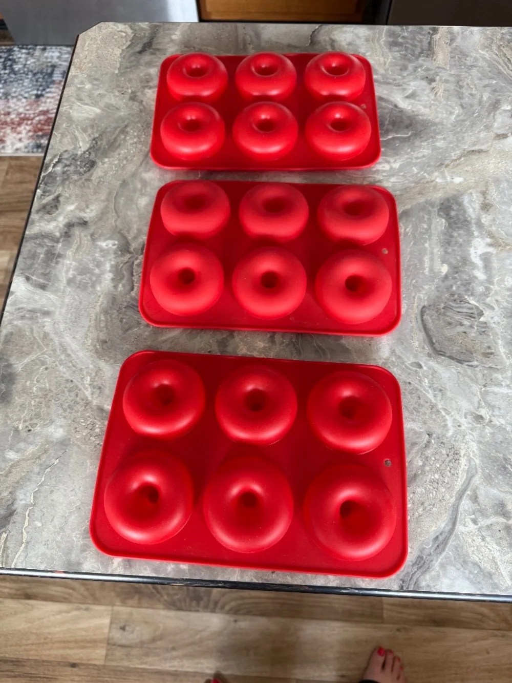 Six holes silicone, donut, mold, bagel pan, nonstick, baking, and heat resistant